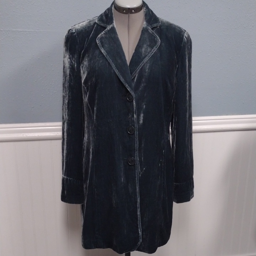 Coldwater Creek Dark Blue Velvet Blazer